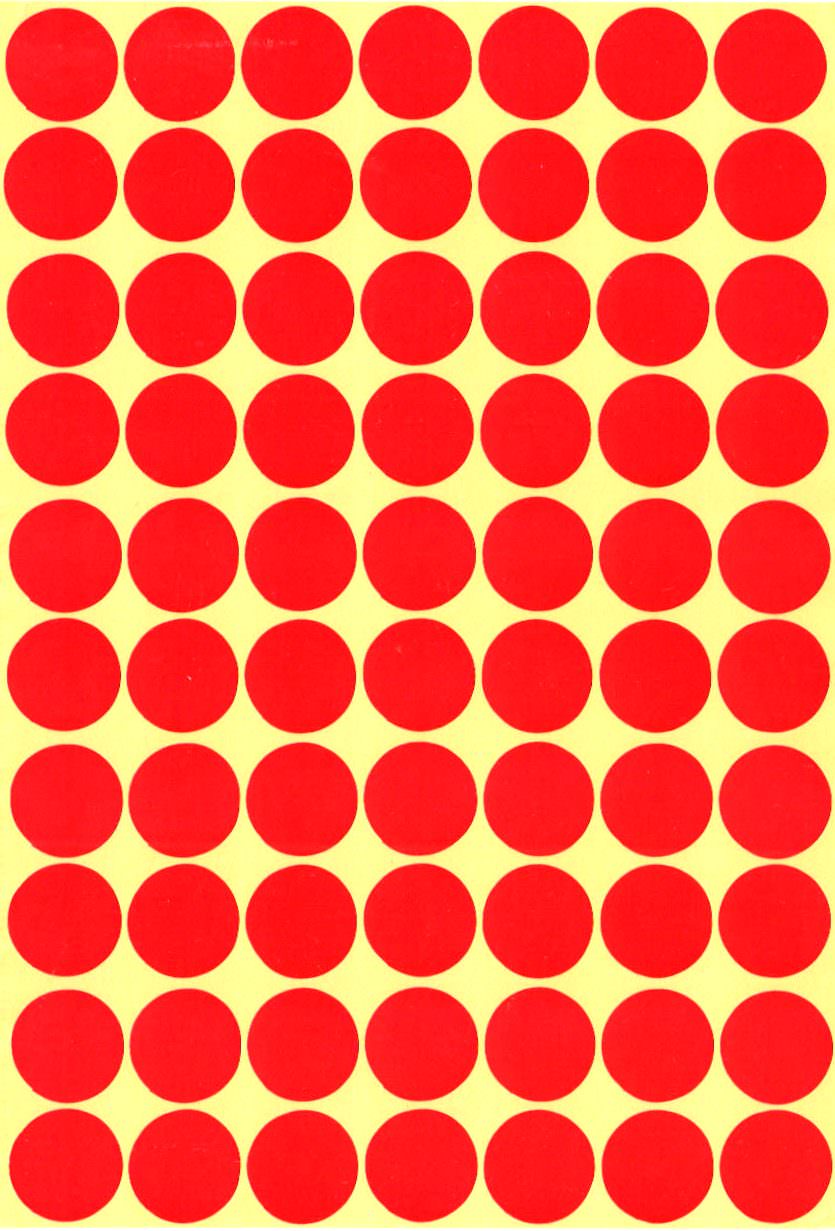 Gommettes rondes 15 mm Rouge x 168 - Gommette géométrique - Creavea