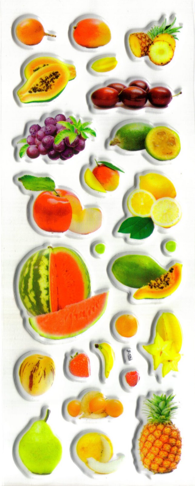 fruits pedagogie enfant apprentissage gommette sticker autocollant adhesive rigide JF1344