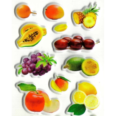 Gommettes autocollantes Fruits Exotiques 3D