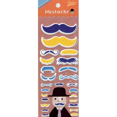 Stickers Moustache 3D Bleu- Fête des Pères