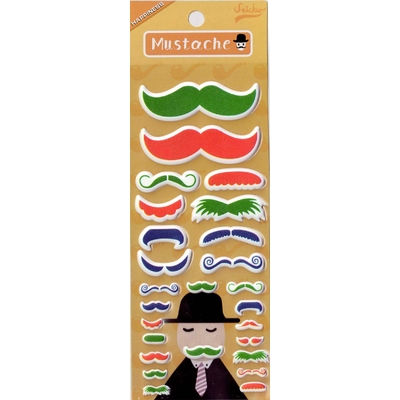 Gommettes Moustache 3D vert Fête des Pères