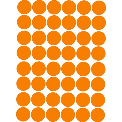 48 gommettes papier Rondes autocollantes Orange 25 mm