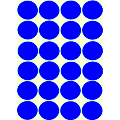 24 grosses Gommettes bleues diamètre 30mm