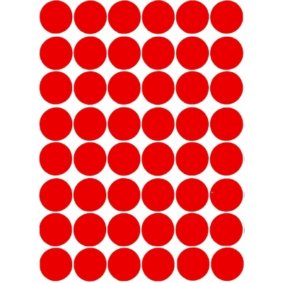 48 Gommettes papier rondes autocollantes Rouges 25 mm