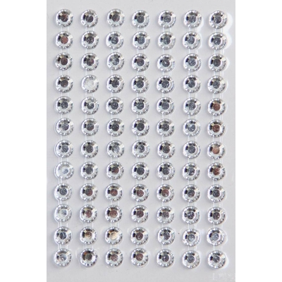 84 strass cristal autocollants 6mm "Diamant"