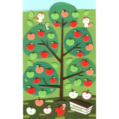 48 Stickers Petites pommes en feutrine
