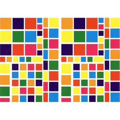130 Gommettes Carrés et Rectangles multicolores