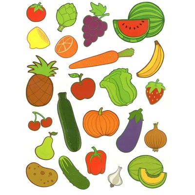 Gommettes repositionnables Fruits et Légumes