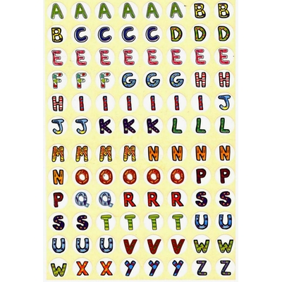 96 Gommettes Alphabet coloré repositionnable