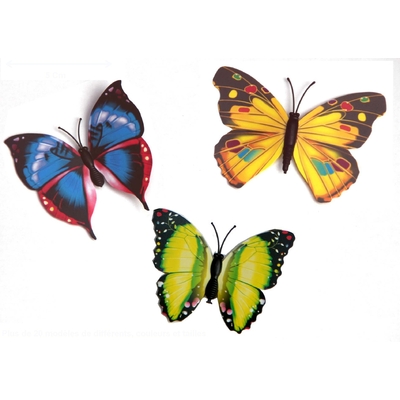 Lot de 3 Papillons Magnétiques 7 cm - Quantités limitées !