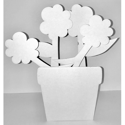 Vase de fleurs en carton à décorer