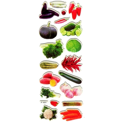 19 Gommettes Légumes 3D