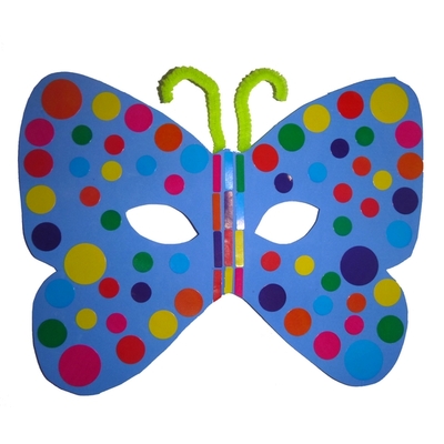 KIT Bricolage masque carnaval Papillon Bleu en gommettes