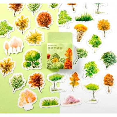 Boite 46 stickers Forêts du Nord en Automne