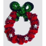 couronne chenille de noel rouge