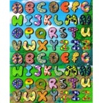 alphabet lettres originales coloree gommette autocollant sticker PVC souple mou enfant pedagogique BLF1108