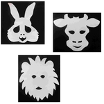 3 masques carnaval Lion - Taureau - Lapin
