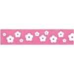 masking tape washi tape fleurs blanches fond rose detail