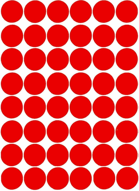 48 Gommettes papier rondes autocollantes Rouges 25 mm - Gommettes