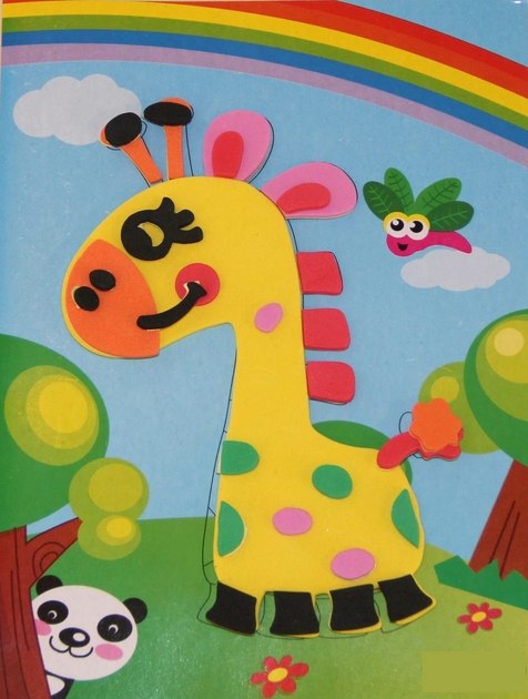 Puzzle Gommettes Girafe - Gommettes Mousse Autocollante