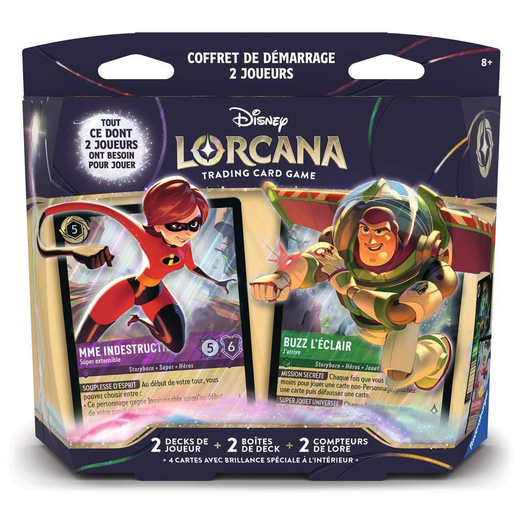 Lorcana -Coffret de Démarrage 2 Joueurs - Madame Indestructible et Buzz l\'éclair