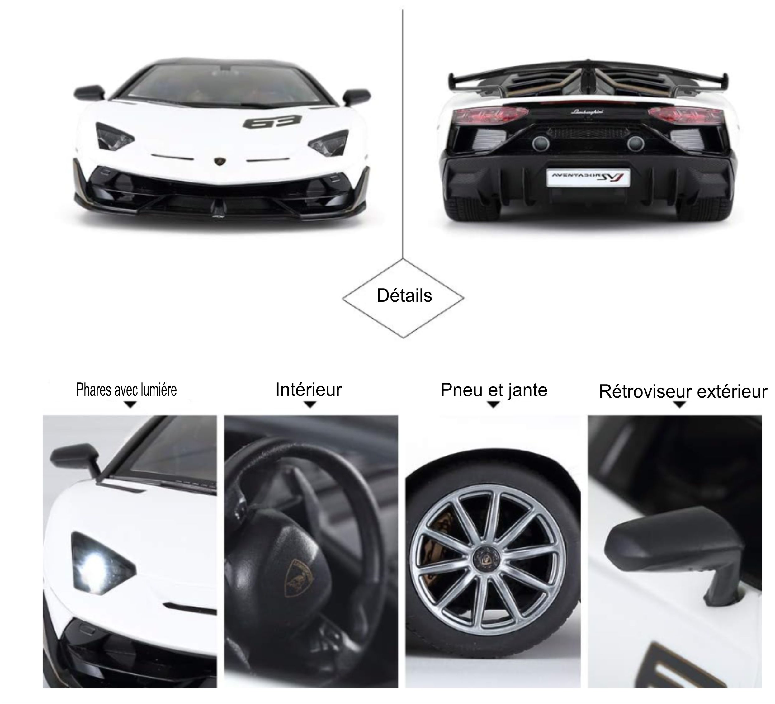 Lamborghini Aventador SVJ blanche 3