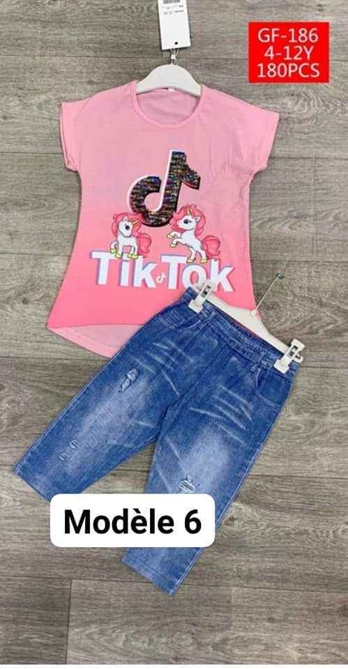 ensemble tik tk licorne rose