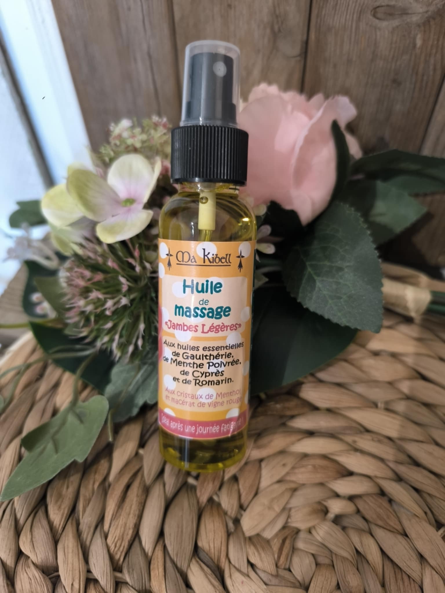 huile massage jambes mk