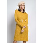 robe maille moutarde