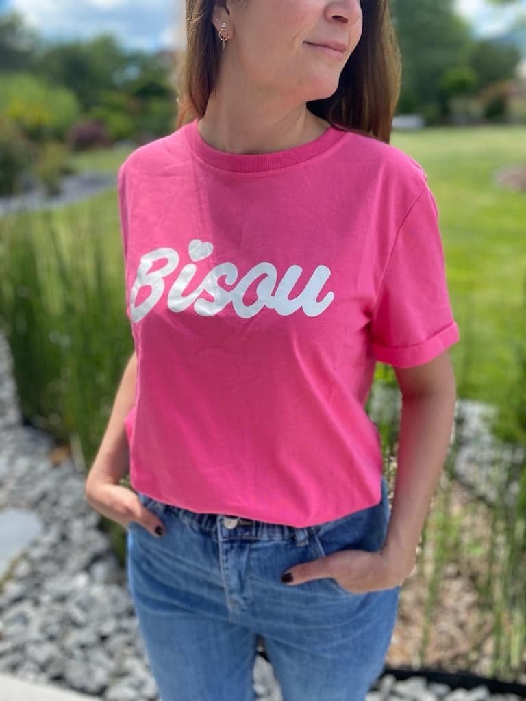 T shirt fuchsia Bisou