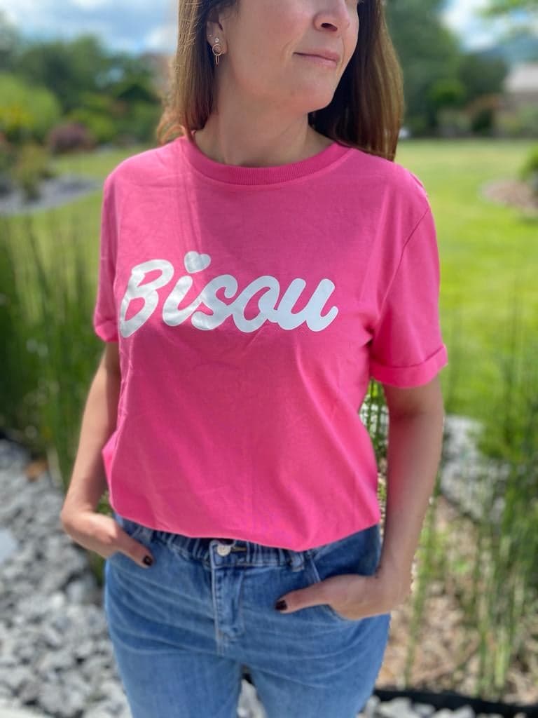 T shirt fuchsia Bisou.2