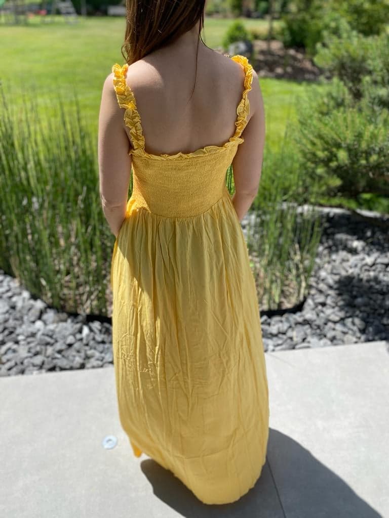Robe longue jaune Aline.3