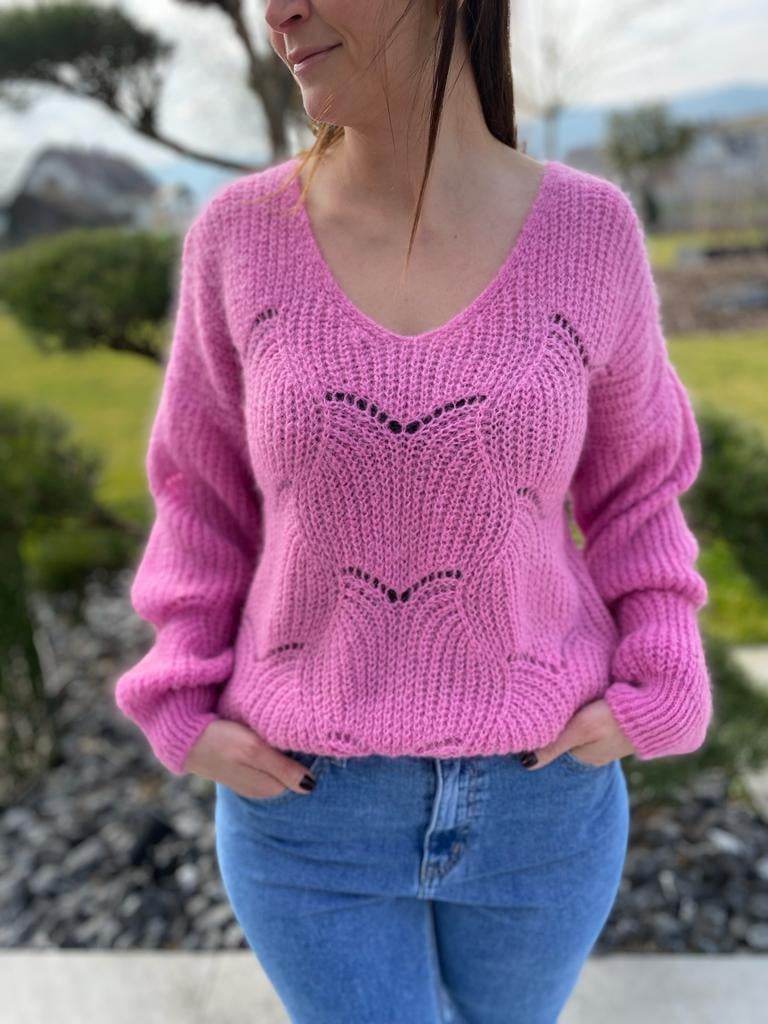 Pull perforé rose Lilian.4