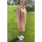 Robe gaze de coton camel Salomé