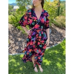 Robe longue Noir imprimé coloré Lya.3