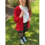 Gilet court manche trois quart légèrement brillant Rouge Malia.2