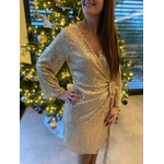 Robe cache-coeur à paillettes Or Divine.2