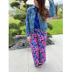 Pantalon large et fluide imprimé fleuri fuchsia et bleu George.2.4