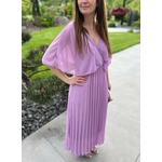 Robe longue bas plissé joli dos Lilas Gloria.5