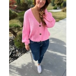 Gilet court avec boutons manches bouffantes Rose Vivi.3
