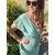 Robe fluide longue effet cache-coeur et joli dos vert d'eau Abby.5