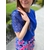 Top manches courtes dentelle bleu roi Harry.2