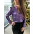 Blouse ample Violet irisé léger décolleté froufrou sur les épaules Gaby.3