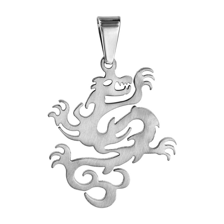 Pendentif Dragon en acier, hauteur 4cm