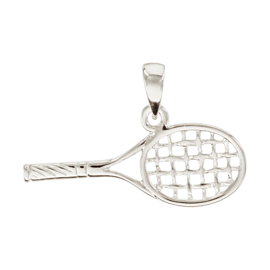 Pendentif raquette de Tennis argent 925 rhodié - 2.7cm