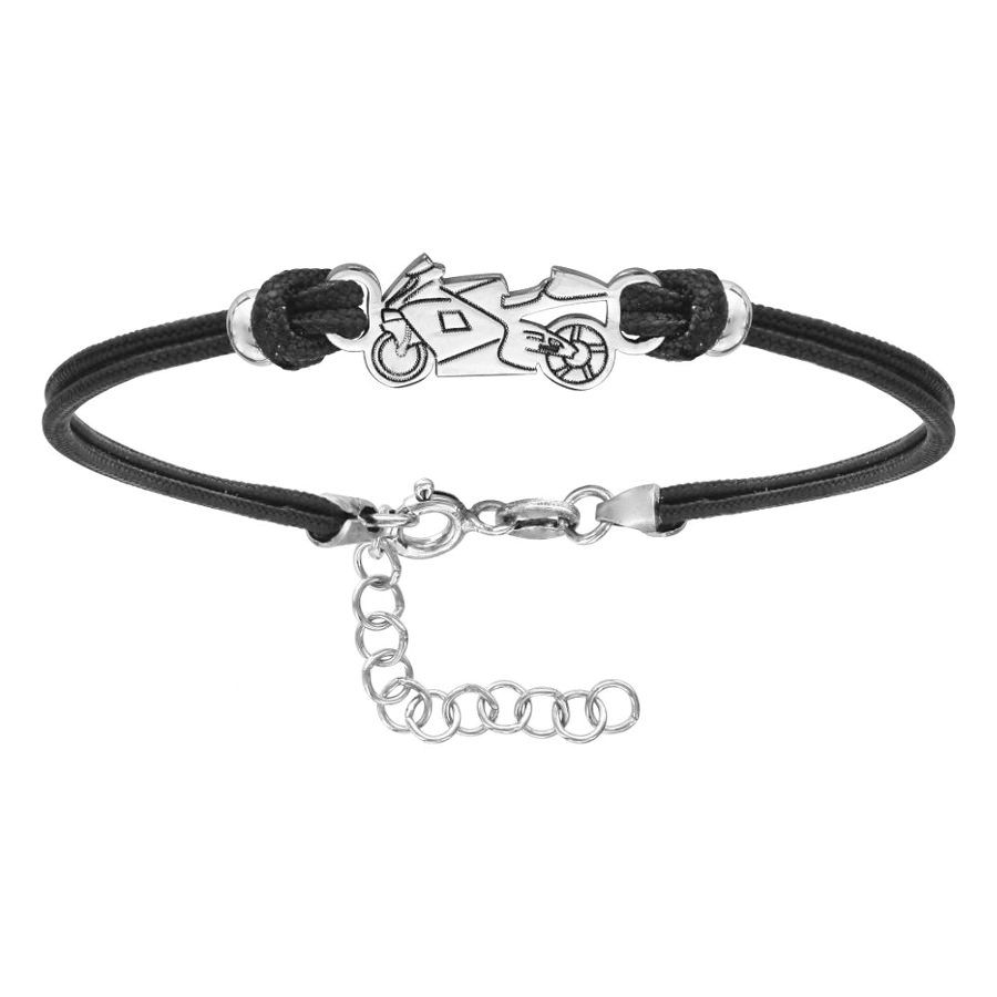 bracelet moto en argent 925 option gravure initiales 028588-900p