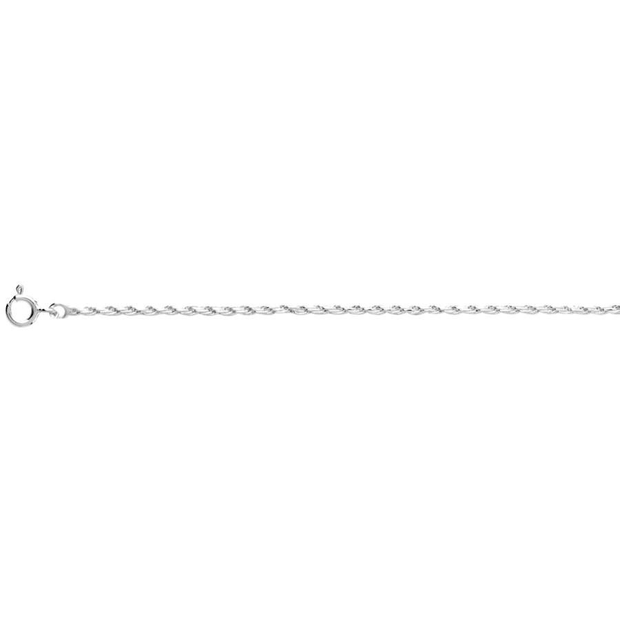 Chaîne corde 1.6mm - 40 à 60cm, argent 925 option rhodié