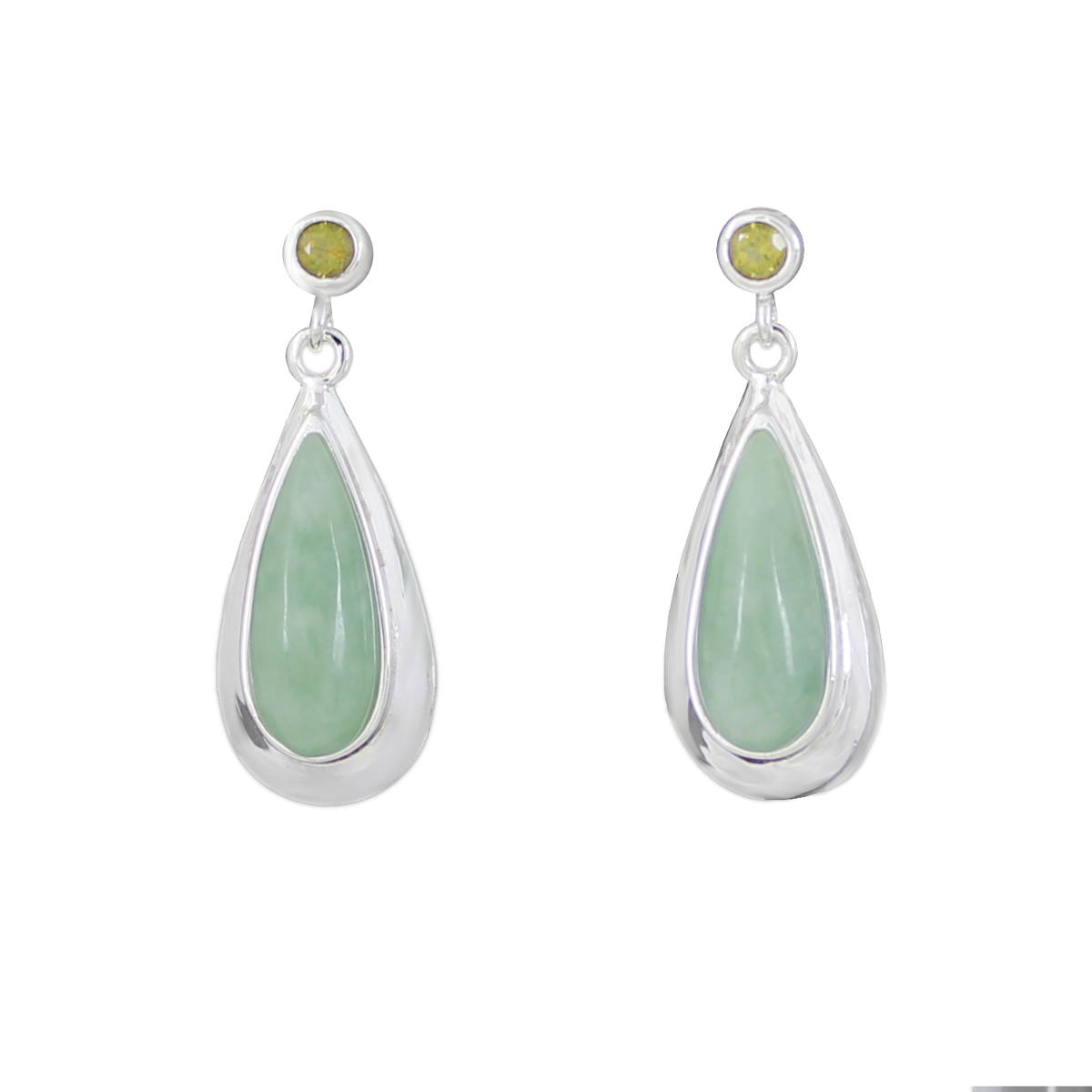 Boucles jade vert péridot argent 925-E3087J-1200p