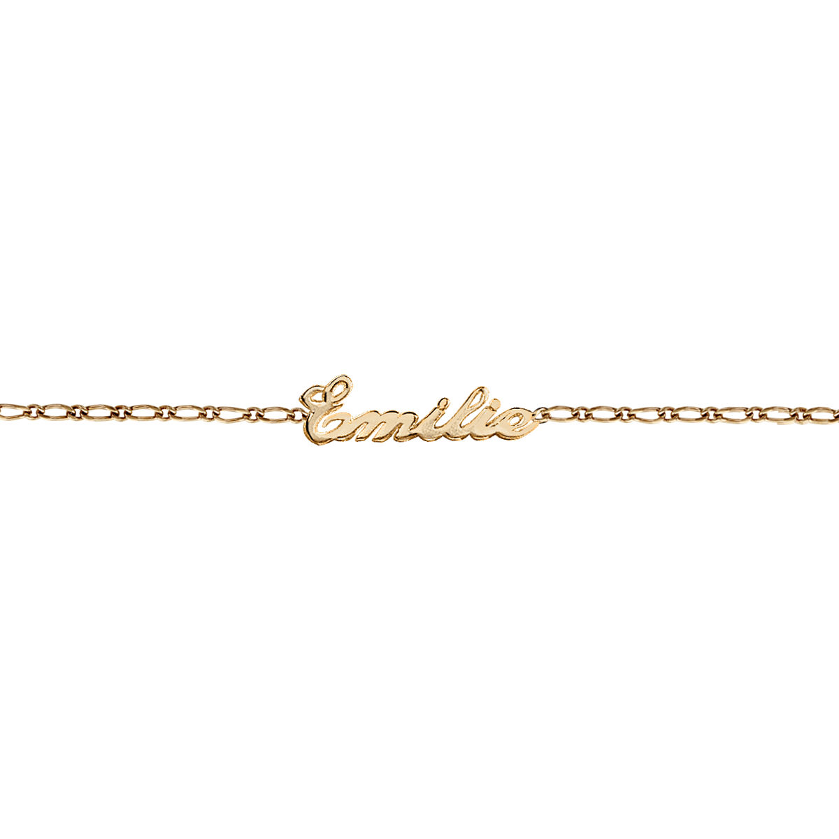 Bracelet prénom simple ou composé, long. 17 à 22cm ! plaqué or