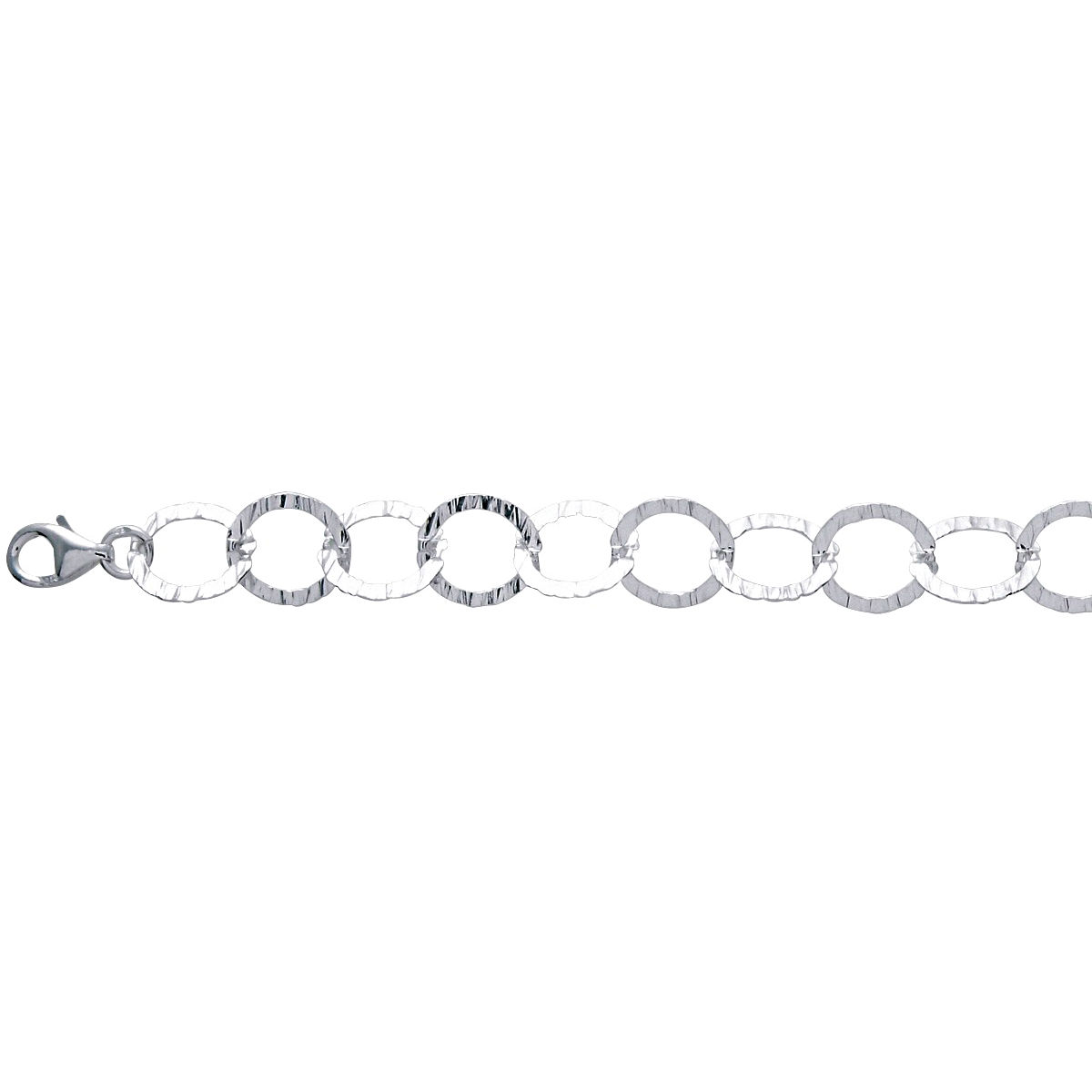 Bracelet ronds martelés 11mm, long. 19cm, argent 925